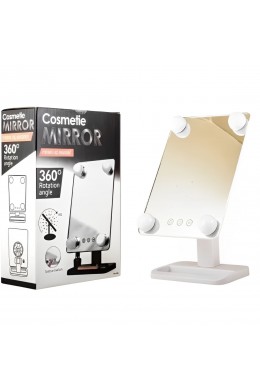Компактное зеркало с подсветкой для макияжа MCH Cosmetie Mirror 360 Rotation Angel с LED подсветкой для дома