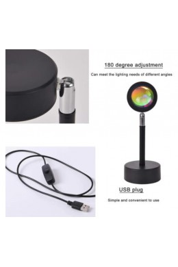 Проекционный светильник Sunset Lamp с эффектом заката, рассвета fm-23