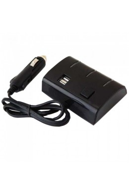Автомобильный разветвитель тройник UKC 1506A + 2 USB 120W Чёрный